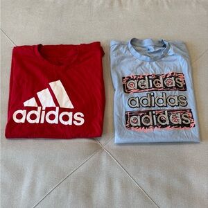 2 Adidas Men’s Red and Blue T-Shirts
